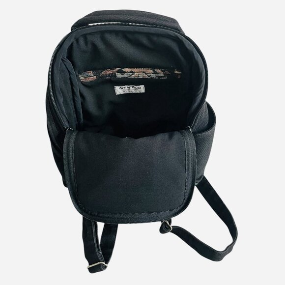 Art of Bags Southwestern Woven Mini Backpack Red Green Gold Pattern Boho VG - Picture 6 of 8